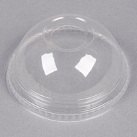 Fabri-Kal DLGC12/20 Greenware Compostable Clear Plastic Dome Lid with 1" Hole - 1000/Case