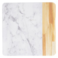 Elite Global Solutions M13M Sierra 13" Faux Alder Wood and Carrara Marble Square Serving Board