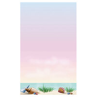 Choice 8 1/2" x 14" Menu Paper - Seafood Themed Coral Design Middle Insert - 100/Pack