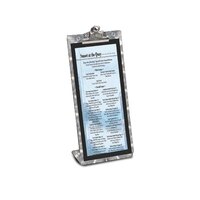 Menu Solutions MTCL-58-SWIRL Alumitique Aluminum Menu Tent with Clip - Swirl Finish - 5 1/2" x 8 1/2"