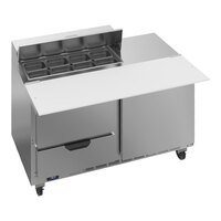 Beverage-Air SPED48HC-08C-2 48" 1 Door 2 Drawer Cutting Top Refrigerated Sandwich Prep Table with 17" Wide Cutting Board