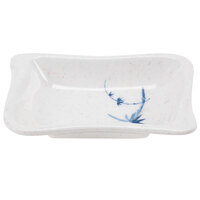 Thunder Group 1607BB Blue Bamboo 2 oz. Melamine Wave Sauce Dish - 12/Pack