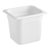 Cambro 66CW148 Camwear 1/6 Size White Polycarbonate Food Pan - 6" Deep