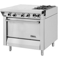 Garland M43-2R Master Series Liquid Propane 2 Burner 34" Range with 2 Even Heat Hot Tops and Standard Oven - 119,000 BTU