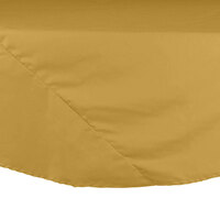 Intedge 132" Round Yellow Seamed 65/35 Poly/Cotton Blend Hemmed Cloth Table Cover