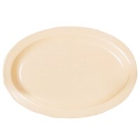 Thunder Group NS512T Nustone Tan Melamine Oval Platter Narrow Rim 11 1/2" x 8" - 12/Pack