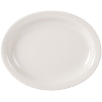 CAC NRC-40 Ivory (American White) Narrow Rim Oval China Platter - 36/Case