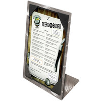 Menu Solutions MTPIX-46 Alumitique Aluminum Menu Tent with Picture Corners - Swirl Finish - 4" x 6"