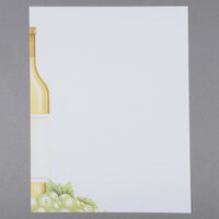 Choice 8 1/2" x 11" Menu Paper - Wine Themed Column Design Left Insert - 100/Pack