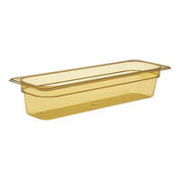 Cambro 24LPHP150 H-Pan™ 1/2 Size Long Amber High Heat Plastic Food Pan - 4" Deep