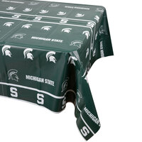 Creative Converting 724716 54" x 108" Michigan State University Plastic Table Cover - 12/Case