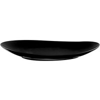 Libbey DRI-8-O Driftstone 13 3/4" x 10 1/8" Onyx Satin Matte Organic Porcelain Coupe Plate - 12/Case