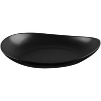 Libbey DRI-7-O Driftstone 10 7/8" x 8 1/2" Onyx Satin Matte Organic Porcelain Coupe Plate - 12/Case