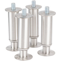 Manitowoc K-00153 4 5/8" Adjustable Stainless Steel Flanged Feet - 4/Set