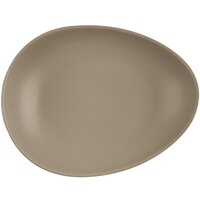 Libbey DRI-7-S Driftstone 10 7/8" x 8 1/2" Sand Satin Matte Organic Porcelain Coupe Plate - 12/Case