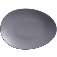 Libbey DRI-8-G Driftstone 13 3/4" x 10 1/8" Granite Satin Matte Organic Porcelain Coupe Plate - 12/Case