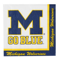 Creative Converting 331400 University of Michigan 2-Ply 1/4 Fold Luncheon Napkin - 240/Case