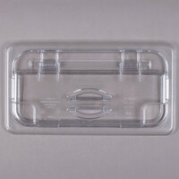 Cambro 30CWLN135 Camwear 1/3 Size Clear Polycarbonate FlipLid with Spoon Notch