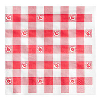 Choice Red Gingham 2-Ply Beverage / Cocktail Napkin - 250/Pack