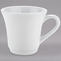 Tuxton YPF-070 Sonoma 6 oz. Bright White Embossed Rim China Tall Cup - 36/Case