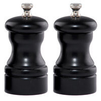 Chef Specialties 4502 Professional Series 4" Capstan Ebony Customizable Pepper Mill and Salt Mill Set