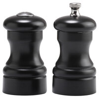 Chef Specialties 4500 Professional Series 4" Capstan Ebony Customizable Pepper Mill and Salt Shaker Set