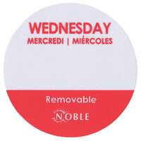 Noble Products Wednesday 1" Removable Day of the Week Label - 1000/Roll