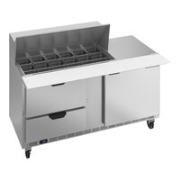 Beverage-Air SPED60HC-18M-2 60" 1 Door 2 Drawer Mega Top Refrigerated Sandwich Prep Table