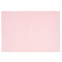 Hoffmaster 310558 10" x 14" Pink Colored Paper Placemat with Scalloped Edge - 1000/Case