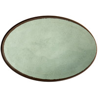 Elite Global Solutions D8512OVM Mojave Vintage California 12 1/2" x 8 1/2" Hemlock Oval Crackle Plate - 6/Case