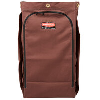 Rubbermaid 1966887 30 Gallon Brown High Capacity Vinyl-Lined Canvas Housekeeping Cart Bag