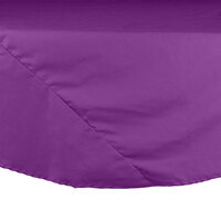 Intedge 132" Round Purple Seamed 65/35 Poly/Cotton Blend Hemmed Cloth Table Cover