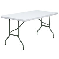 Flash Furniture DAD-YCZ-152-GG 30" x 60" Granite White Heavy-Duty Molded Plastic Folding Table