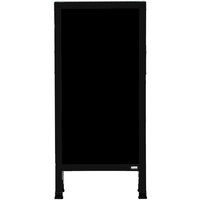 Aarco BA-3BP 42" x 18" Black Aluminum A-Frame Sign Board with Black Write-On Acrylic Marker Board