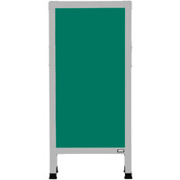 Aarco AA-311SG 42" x 18" Aluminum A-Frame Sign Board with Green Write-On Porcelain Chalk Board