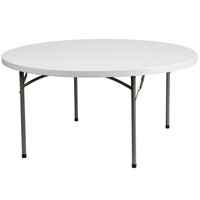 Flash Furniture DAD-YCZ-152R-GW-GG 60" Round Granite White Heavy-Duty Molded Plastic Folding Table