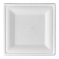 Eco-Products EP-P023 10" Square White Compostable Sugarcane Plate - 250/Case