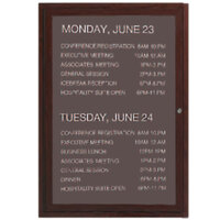 Aarco OADCW3624L 36" x 24" Enclosed Hinged Locking 1 Door Aluminum with Powder Coated Cherry Finish Outdoor Directory Board with Black Vinyl Letter Board and 3/4" Letters