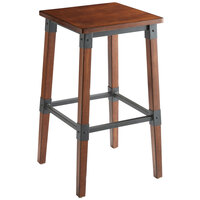 Lancaster Table & Seating Industrial Backless Bar Stool with Rustic Walnut Finish