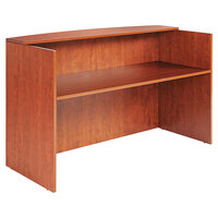 Alera ALEVA327236MC Valencia 71" x 35 1/2" Medium Cherry Reception Desk with Counter