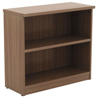 Alera ALEVA633032WA Valencia Series 31 3/4" x 14" x 29 1/2" Modern Walnut 2-Shelf Bookcase