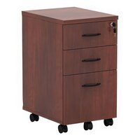 Alera ALEVA572816MC Valencia Medium Cherry Three-Drawer Mobile Pedestal - 15 7/8" x 20 1/2" x 28 3/8"