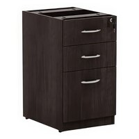 Alera ALEVA532822ES Valencia Espresso Three-Drawer Full Pedestal - 15 5/8" x 20 1/2" x 28 1/2"