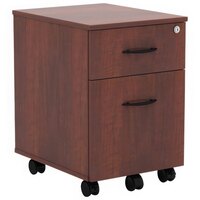 Alera ALEVABFMC Valencia Medium Cherry Two-Drawer Mobile Pedestal - 14 7/8" x 19 1/8" x 22 7/8"