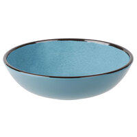 Elite Global Solutions DB8225M Mojave Vintage California 32 oz. Cameo Blue Round Crackle Bowl - 6/Case