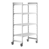 Cambro CPHU244275V4480 Camshelving® Premium Mobile Shelving Unit with 4 Vented Shelves 24" x 42" x 75"