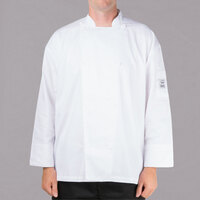 Chef Revival Silver J200 Unisex White Customizable Performance Long Sleeve Chef Jacket with Mesh Back - 3X