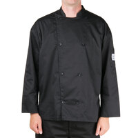 Chef Revival Silver J200 Unisex Black Customizable Performance Long Sleeve Chef Jacket with Mesh Back - 2X