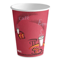 Solo 412SIN-0041 Bistro Print 12 oz. Poly Paper Hot Cup - 1000/Case