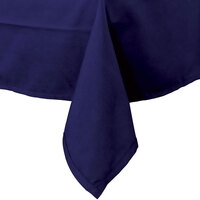 Intedge 54" x 120" Rectangular Navy Hemmed 65/35 Poly/Cotton Blend Cloth Table Cover